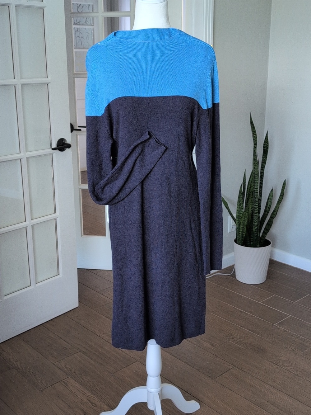 Ann Taylor Colorblock Sweater Dress Large Sheath